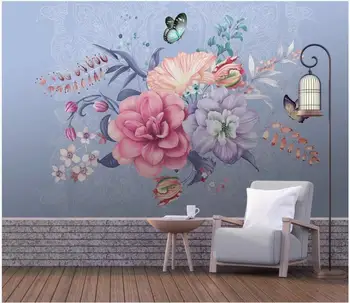 po meri photo 3d ozadje Minimalistična ročno sestavljen cvetlični metulj ozadju doma dekor 3d stenske freske ozadje za steno 3 d