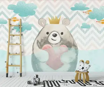 Po meri 3D zidana ozadje oblak ljubezen nosi otroški sobi ozadju dekoracijo sten slikarstvo