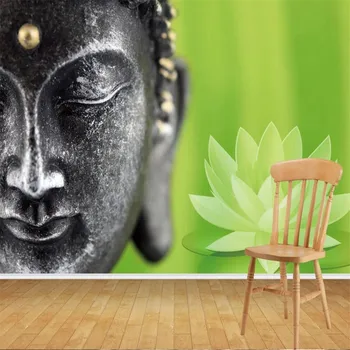 Milofi strokovno meri 3D ozadje zidana kip Bude Zen lotus dekoracijo sten slikarstvo ozadje zidana