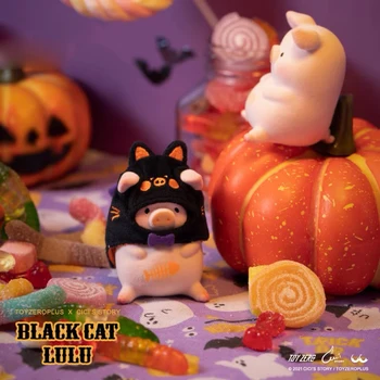 Black Cat LULU Visi Kartico LULU PRAŠIČEV Ročno Izdelane Namizne Zbirke Okrašena Cute Anime Model Igrače Za noč Čarovnic Odraslih & Kid