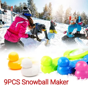 9x Raca Oblikovane snežne Kepe Posnetek Maker Snegu Plesni Orodje Posnetek Igrače Otrok, Pozimi Sneg, Pesek Plesni Orodje Za snežne Kepe Boj na Prostem