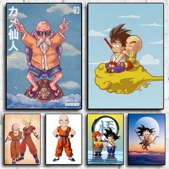 Dekoracijo Slike Izmenljive Dnevna Soba Art, Animacija Dragon Ball Otroštva Sina Hd Sliko Plakat, Natisnjen na Platno