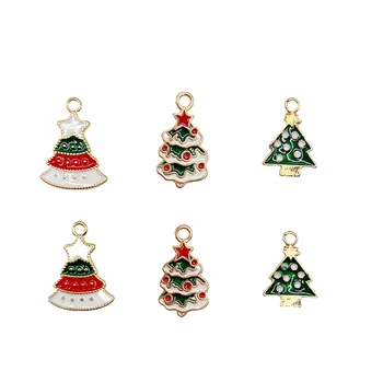 10pcs novo zlato božič čare emajl obesek, čarobne gumbe za nakit, izdelava DIY ogrlica keychain božično darilo debelo