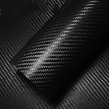 širina 400mm 1m Prenium Air Bubble Free Črni 3D Ogljikovih Vlaken Vinil Car Wrap Film Nepremočljiva Motoristična Nalepke Nalepke Avto Styling