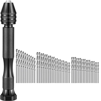 Big Deal 49Pcs 0.2-3.4 Mm Roko Drill Set Mini Aluminija Roko Drill Bit Nakit Obrti Ročno Ročni Sveder Les Orodja Drill Bit
