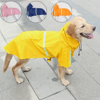 Nepremočljiva Kuža Velik Pes Hooded dežni Plašč za Majhne, Velike Pse Reflektivni Pet Oblačila za Pse, Labrador Zlati Prinašalec Dež Coats