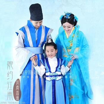 Gan Yu Stari Han Princesa LanLing Družino Zbiranje Sliko Starš-Otrok Kostum Hanfu Določa Mati-Oče-Sin Fazi Oblačila