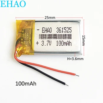 EHAO 361525 3,7 V 100mAh Litij-Polimer LiPo Baterija za Polnjenje Mp3 PAD DVD E-knjige GPS bluetooth pero slušalke slušalke