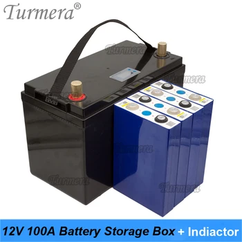 Turmera 12V Baterija Škatla za Shranjevanje Indikator za 3.2 V Lifepo4 Baterije, 100Ah Zbrati za Sončne celice ali Neprekinjeno Napajanje