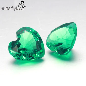 BK Naravnih Smaragdno Svoboden dragih kamnov 6.5*6,5 mm Srce Oblika Smaragdi Izgubijo Kamen Za Izdelavo Ogrlica, Zapestnica Nakit po Meri 0