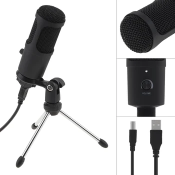 New Metal USB Kondenzatorja A6 Mikrofon za Prenosni Računalnik W indows Cardioid Snemanje Vokalov Glas za Live/ Igre / Klepet / Video