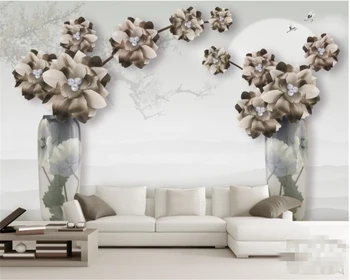 Beibehang 3d ozadje po Meri, vintage nakit, rože, dnevna soba, TV ozadju stene papier peint 3d ozadje za dnevno sobo
