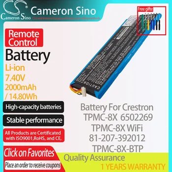 CameronSino Baterija za Crestron TPMC-8X TPMC-8X WiFi 6502269 ustreza Crestron 81-207-392012 TPMC-8X-BTP Daljinski upravljalnik baterije