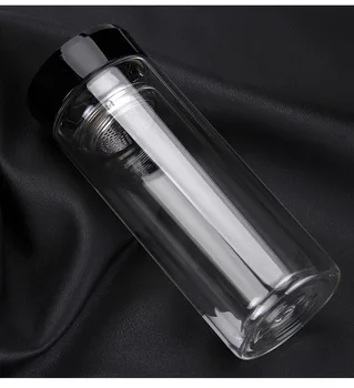1PC Novo 300 ml dvojna plast stekla odporna proti vročini transparentno steklo darilo oglaševanje Stekla Steklenico Vode grelnik vode KD 1461