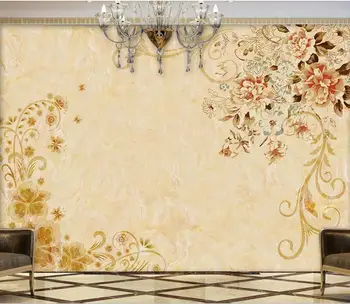 Obsežni meri zidana ročno poslikano pastorala rože preprosto Evropsko ozadje stene pokrivna