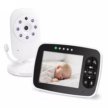 3.5 Palčni LCD-Zaslon za Malčke Brezžični Baby Monitor,Night Vision Camera,dvosmerni Audio,Temperaturni Senzor,ECO Način,Lullabies