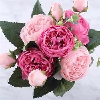 Rose Šopek ponaredek cvet svate, dekoracijo doma simulacije cvetje kup lepo 5