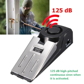 125DB Brezžični Vrata Bujenje iz Nerjavečega Jekla, 3 Raven Občutljivosti Senzorja klinasta Portable Home Varnost Potovanj
