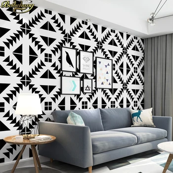 beibehang de papel parede Sodobno minimalistično črni in beli kvadrat predalčni strop dnevna soba, spalnica TV sliko za ozadje