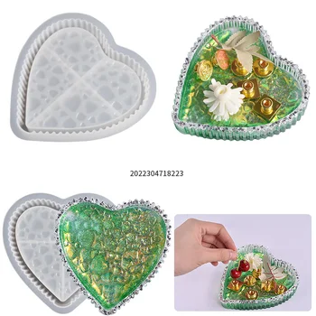 Srce trak silikonski kalup iz epoksi smole so lahko uporablja za nakit, skladiščenje okraski, dodatki potrebščine za ročno obrt tabela