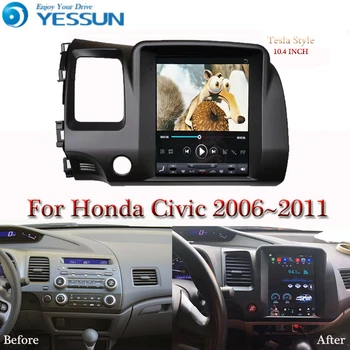 Tesla zaslon Za Honda Civic 2006 2007 2008-2011 Avto Android Multimedijski Predvajalnik 10.4 palčni Avto Radio stereo Zvoka GPS Navigacije