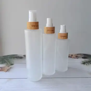 5PCS Vzorcev, Motnega Stekla Spray Steklenice Z Okolju Prijazno Bambusa Pokrov Za Losjon Toner Parfum v Kozmetični Posodo