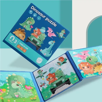 Magnetni Uganke Knjiga Za Otroke Fantje Dekleta Dinozaver Vozila Ocean Jigsaw Zgodnje Izobraževanje Puzzle Magnet Igrača