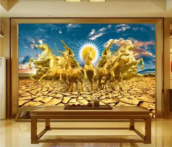 Zlato konja, da uspeh 8 konj 3D konjske TV ozadju dekoracijo sten ozadje freske
