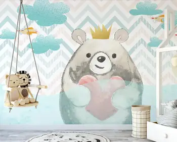 Po meri 3D zidana ozadje oblak ljubezen nosi otroški sobi ozadju dekoracijo sten slikarstvo 1
