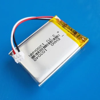 Joseph smith translation 1.25 mm 3pin plug 3,7 V 1200mAh lipo litij-polimer baterija za Polnjenje MP3 GPS DVD snemalnik, slušalke, kamere 103040 1