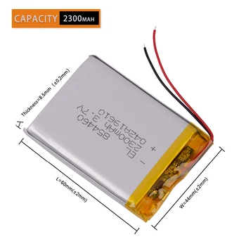 Polymer baterije 2300 mah 3,7 V 854460 pametni dom MP3 zvočniki Li-ionska baterija za dvr,GPS,mp3,mp4,mobitel,zvočnike 1