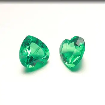 BK Naravnih Smaragdno Svoboden dragih kamnov 6.5*6,5 mm Srce Oblika Smaragdi Izgubijo Kamen Za Izdelavo Ogrlica, Zapestnica Nakit po Meri 2