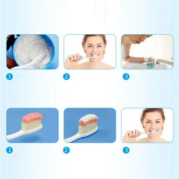 Naravna Bambus, Oglje za Beljenje Zob Prahu Nastavite Močna Formula Beljenje Zob Prahu z zobno Ščetko za Ustno Higieno Čiščenje 3