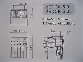 30 kos Zelene 11 pin 5.08 mm Globina Terminal Blok Priključek Plug Tip 3
