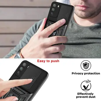 Za Xiaomi Poco M3 Pro Telefon Primeru, Oklep Stojalo, Nosilec Za Avto Obroč Pokrov Objektiva Ščiti Ohišje 4