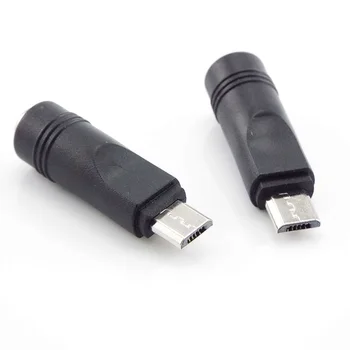 DC 5.5*2.1 mm Ženski Mikro USB Moški Plug Power Converter, Jack Adapter za Polnilnik Priključek za Prenosni računalnik/Tablični/Mobilni Telefon 4