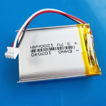 Joseph smith translation 1.25 mm 3pin plug 3,7 V 1200mAh lipo litij-polimer baterija za Polnjenje MP3 GPS DVD snemalnik, slušalke, kamere 103040 4