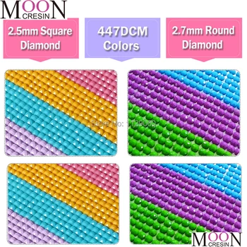MOONCRESIN Diy Diamond Slikarstvo Cvet Gospa Lepoto Celoten Kvadratni Krog Vaja Mozaik Vezenje Navzkrižno Šiv Doma Dekor Needlework 4