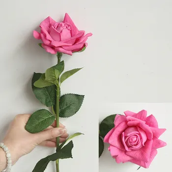 5pcs/veliko Umetno Cvetje Rose Svile Cvetja Dekor Cvetlični Latex Pravi Dotik Rose Poročni Šopek Doma Stranka Design Cvetje 5