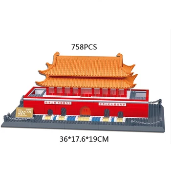 Svetovno znane Kulturne Zgodovine arhitekture gradnik kitajskem pekingu tianan moški model opeke izobraževanje igrače zbiranje 0