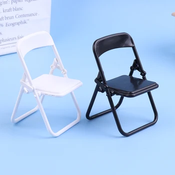 1Pc Mini Stol 1:12 Lutke Mini Plastični Stol Fotelj Zložljivi Stol za Simulacijo Pohištvo Lutka Hiša Dekor Dodatki 0