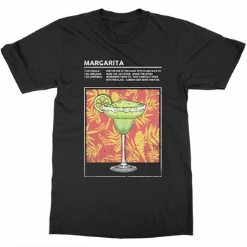 Mešane Pijače, Cocktail Margarita alkoholnih Pijač Natakar Happy Hour T-Shirt 100% Bombaž O-Vratu Poletje Kratek Rokav Priložnostne Mens T-shirt