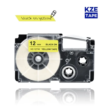 12 mm Casio Črno na Rumeno združljiv oznaka kasete XR12YW XR 12YW XR-12YW za KL-60 pisalnim strojem, KL-60SR KL120 EZ Oznaka za Kavo