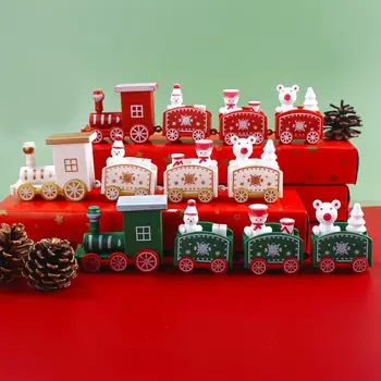 Božič Mini Vlak Vesel Božič Praznik Scene Postavitev Vlak Dekor Dan Otrok Darilo Plastičnih Peko Torto Dekoracijo Božič Vlak