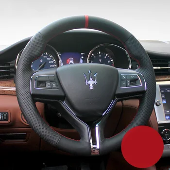 Usnje, Usnjeni Ročno Šivanje za Maserati Ghibli Levante Quattroporte Avto Volan Pokrov zaščitni Rokav Notranje zadeve Avtomobilski Deli
