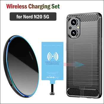 Qi Brezžični Polnilnik+Polnjenje Sprejemnik+Primeru za Oneplus Nord N20 5G Telefon Brezžično Polnjenje (Namestitev USB Tip-C Adapter)