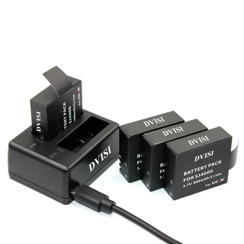 4pcs SJ4000 SJCAM Baterij za ponovno Polnjenje z USB Dvojni Polnilec za SJCAM SJ4000 WiFi SJ5000 SJ5000 plus SJ6000 SJ7000 SJ8000