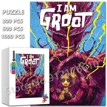 Jaz Sem Groot!varuhi Galaxy Sestavljanke Marvel Disney Superheroj Lesene Puzzle Razširite Izobraževalne Družino Igro Darila