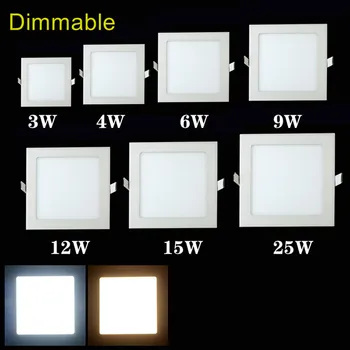 25 Watt Kvadratnih LED Downlight Vgradni, Kuhinjo, Kopalnico Lučka Zatemniti ultra tanek Toplo Bela/Naravne/Cool White Brezplačna dostava