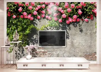 prilagoditev 3D zidana stena papirjev Rose dnevna soba 3d ozadje TV ozadju fotografije 3d ozadje